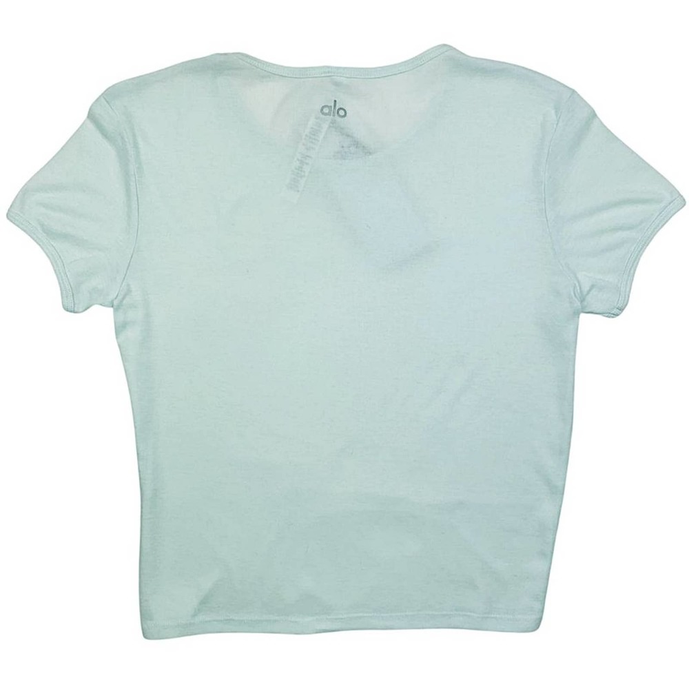 ALO Yoga Mint Crewneck Short Sleeve Crop Baby Tee - Picture 7 of 10
